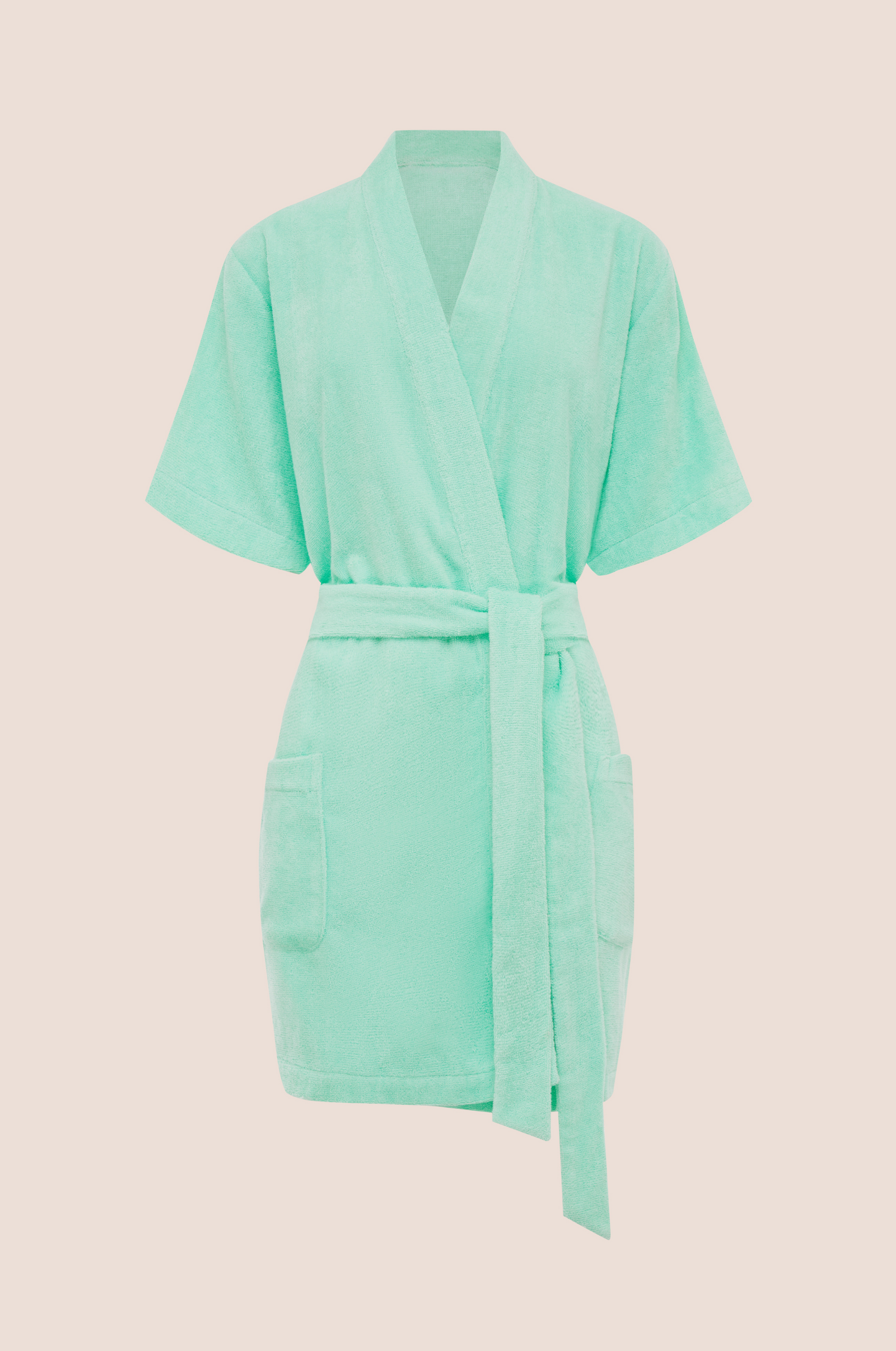 TERRY TOWELLING - ABITO ROBE - AQUA TERRY-TOWELLING TERRY TOWELLING - ABITO ROBE - AQUA TERRY-TOWELLING