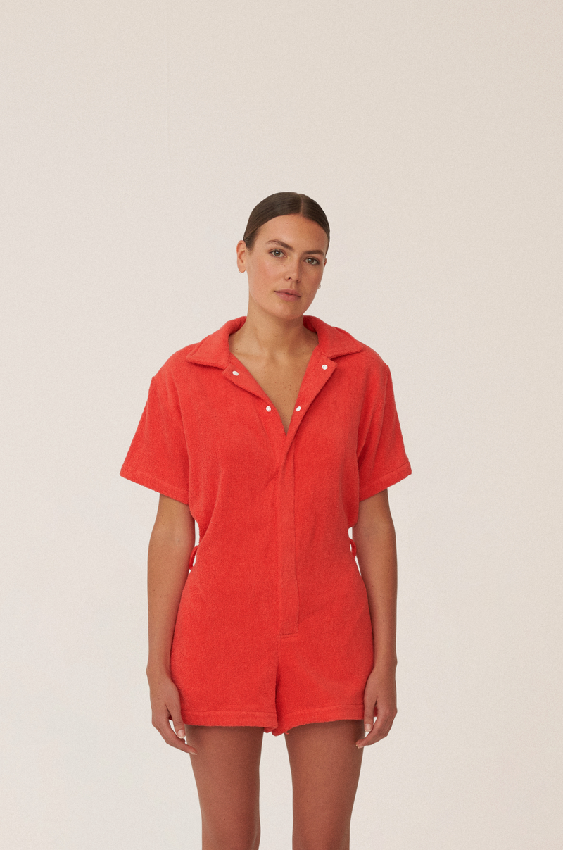 TERRY TOWELLING IL PAREO JUMPSUIT ROSSO TERRY TOWELLING