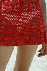 BONITO CROCHET SKIRT - ROSSO