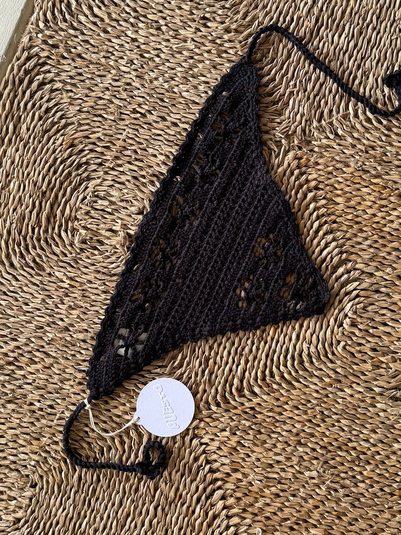 Puesto Poolside Crochet Bandana - Black