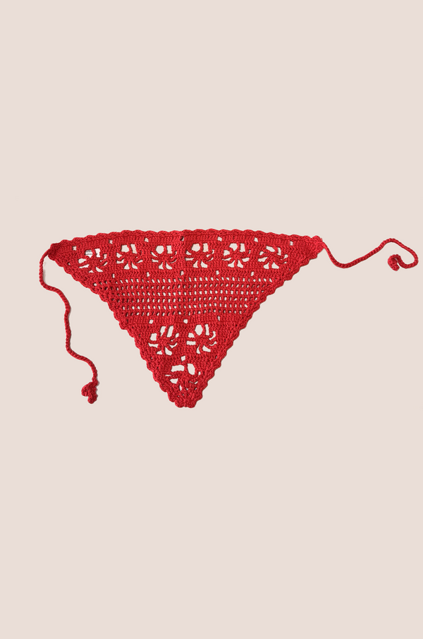 Puesto Poolside Crochet Bandana - Rosso