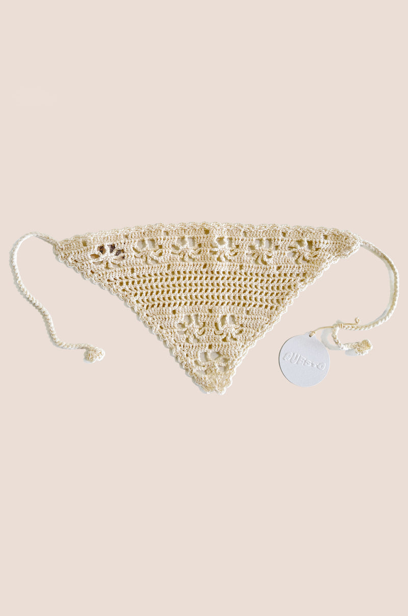 Puesto Poolside Crochet Bandana - Cream