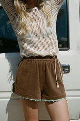 COWBOY SHORT SHORT - CHOC / TURQUOISE