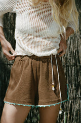 COWBOY SHORT SHORT - CHOC / TURQUOISE