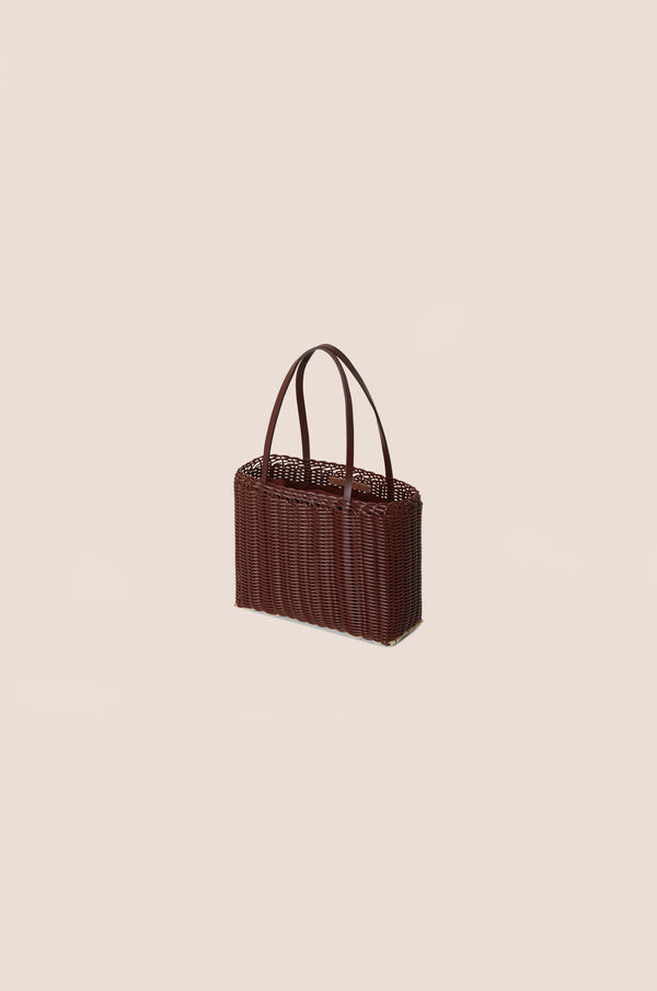 Palorosa ~  Leather Tote Mini, Chocolate