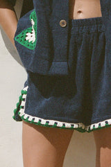 ESTATE SHORT - NAUTICA,  VERDE CROCHET SCALLOPING