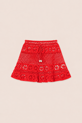 BONITO CROCHET SKIRT - ROSSO