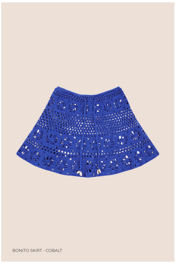 BONITO CROCHET SKIRT - COBALT