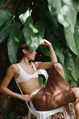 SARA MIDI SKIRT - CHOC