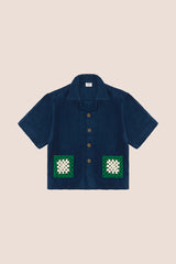 ESTATE SHIRT - NAUTICA,  VERDE CROCHET POCKET