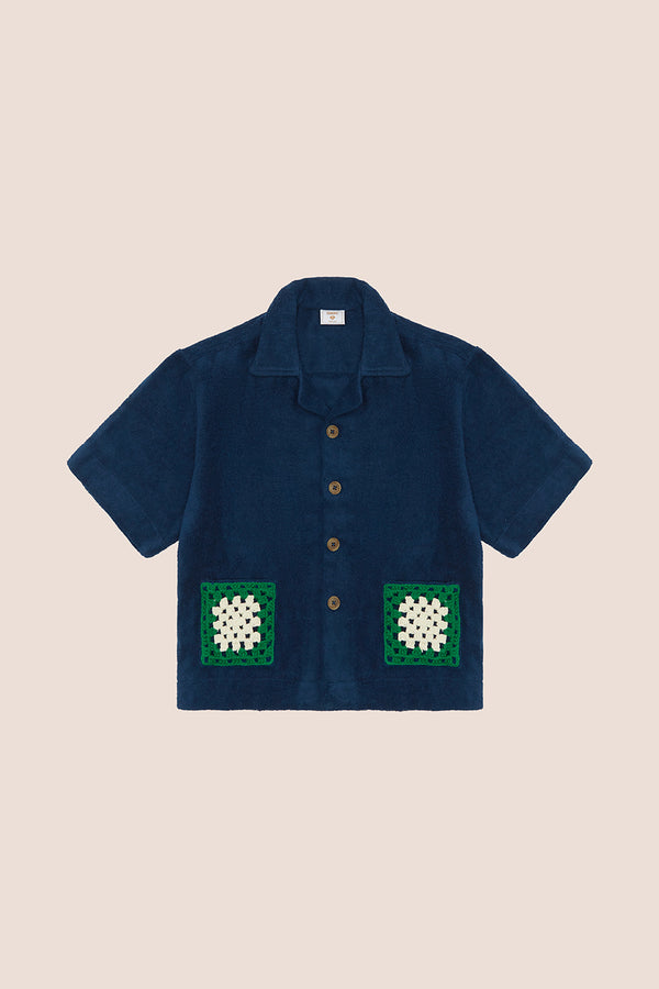 ESTATE SHIRT - NAUTICA,  VERDE CROCHET POCKET