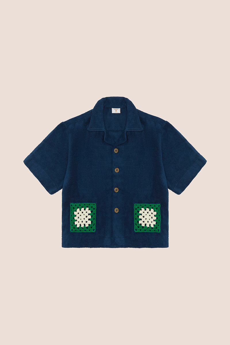 ESTATE SHIRT - NAUTICA,  VERDE CROCHET POCKET