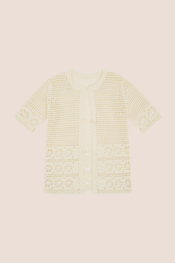 POOLSIDE CROCHET TOP - CREAM