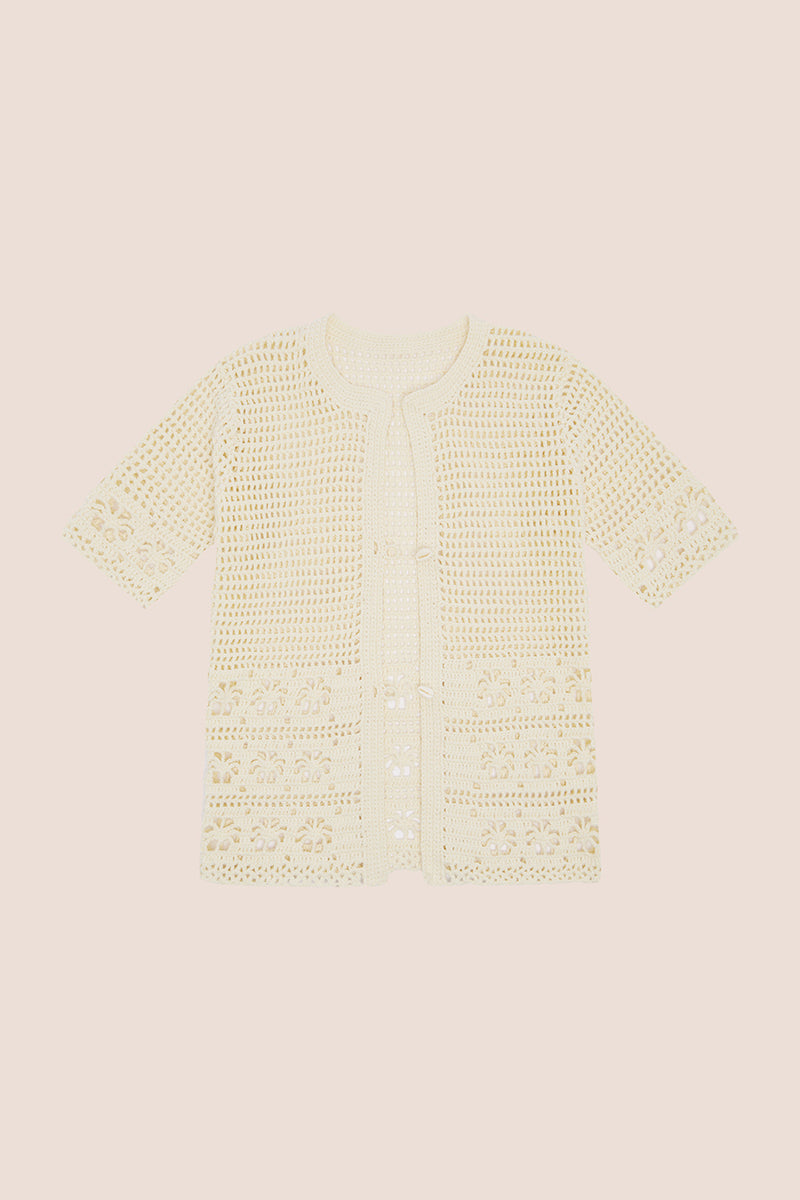 POOLSIDE CROCHET TOP - CREAM