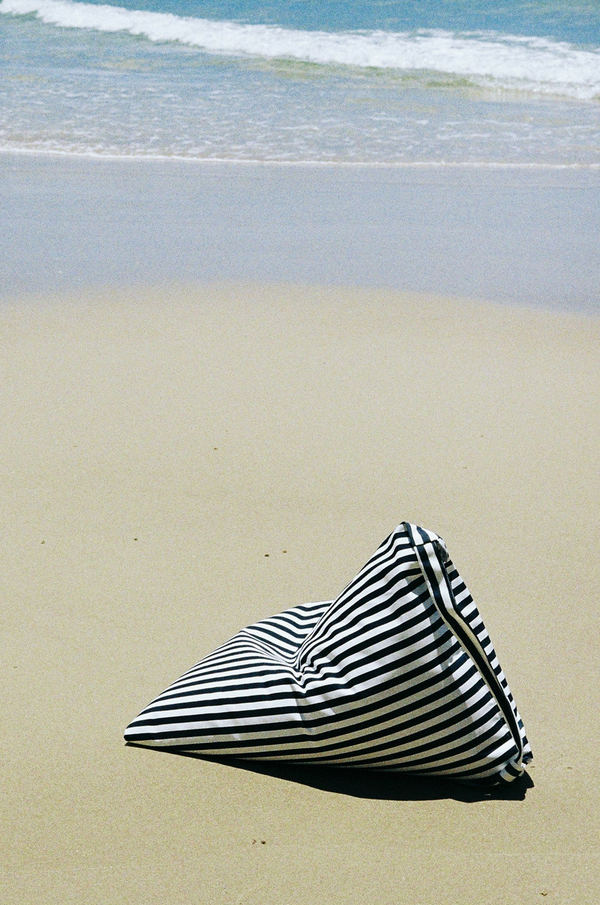 Beach Cushion ~ Navy & White