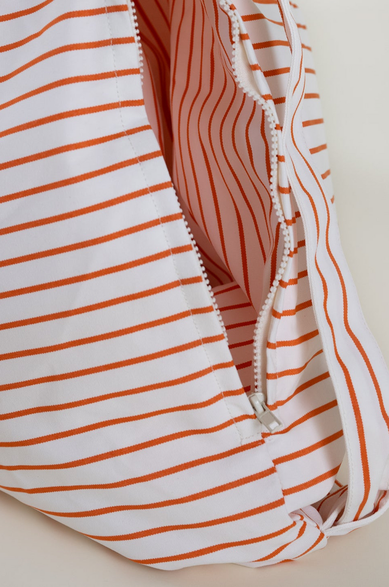 Beach Cushion ~ Orange & White