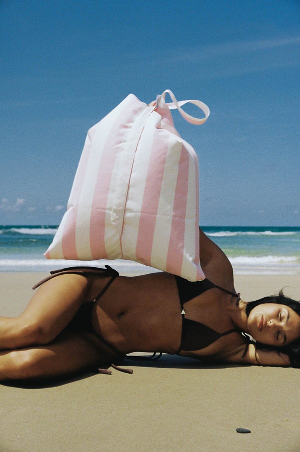 Beach Cushion ~ Pink & White